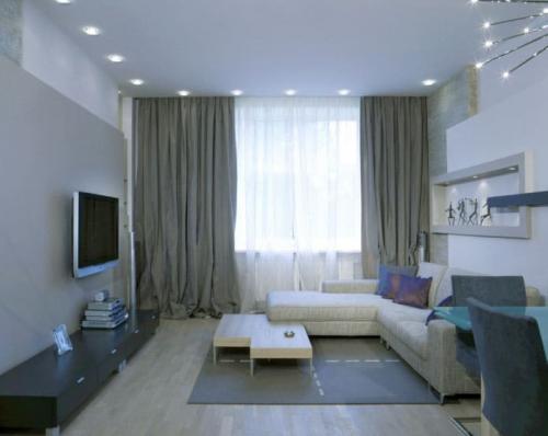 Как подобрать шторы в гостиную по цвету обоев и мебели. Особенности правильного выбора 03