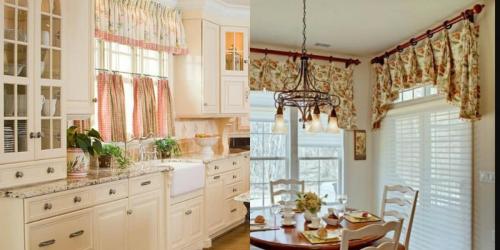Кухонные занавески в стиле кантри. Из какого материала шьют занавески на кухню в стиле кантри 11