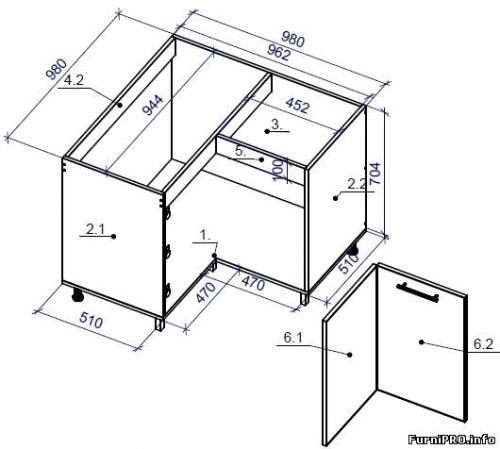 Угловой шкаф под мойку. Выбор размера и формы