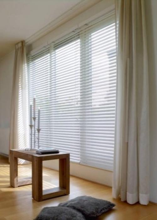 Рулонные шторы в интерьере с тюлем в гостиной. Рулонные шторы и тюль 27