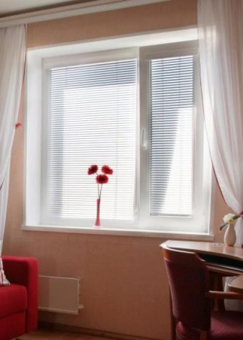 Рулонные шторы в интерьере с тюлем в гостиной. Рулонные шторы и тюль 26