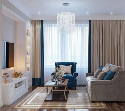 Тюль в гостиную в современном стиле. Дизайн интерьера с белым тюлем