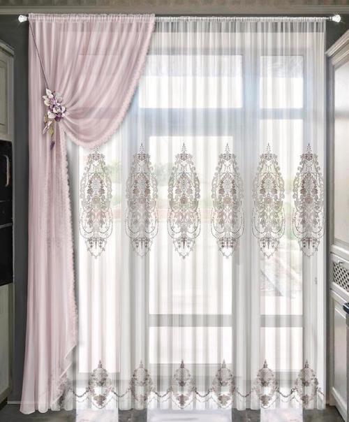 Тюль в гостиную в современном стиле. Дизайн интерьера с белым тюлем