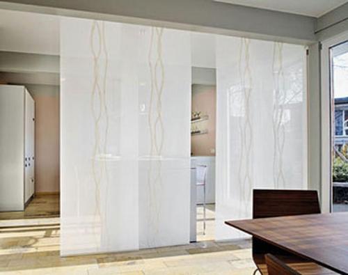 Японские шторы-панели в интерьере кухни. Варианты оформления кухни японскими шторами (10 фото) 14 Японские шторы-панели в интерьере кухни. Варианты оформления кухни японскими шторами (10 фото) 14