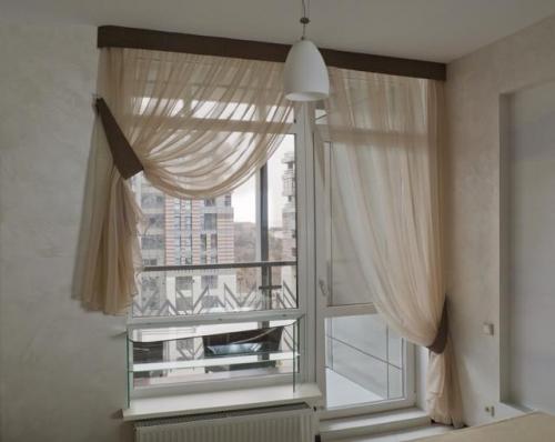 Тюль без штор в интерьере зала. Тюль в зал без штор 07