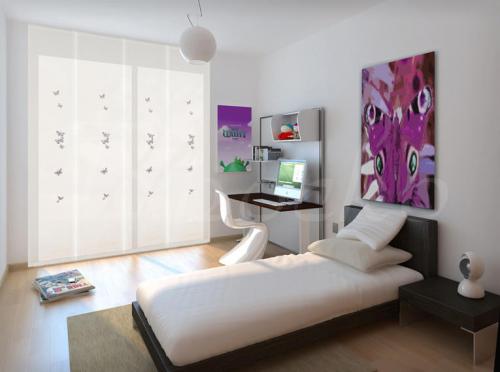 Японские шторы в интерьере спальни. Как устроены японские шторы 15 Японские шторы в интерьере спальни. Как устроены японские шторы 15