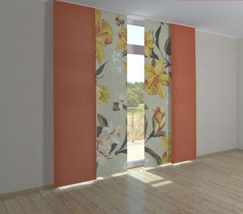 Японские шторы в интерьере спальни. Как устроены японские шторы